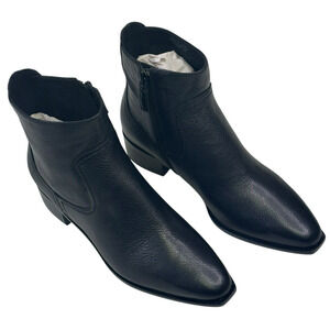 COLE HAAN Naia Black Leather Ankle Boots Womens Size 6.5B Side Zip New $200